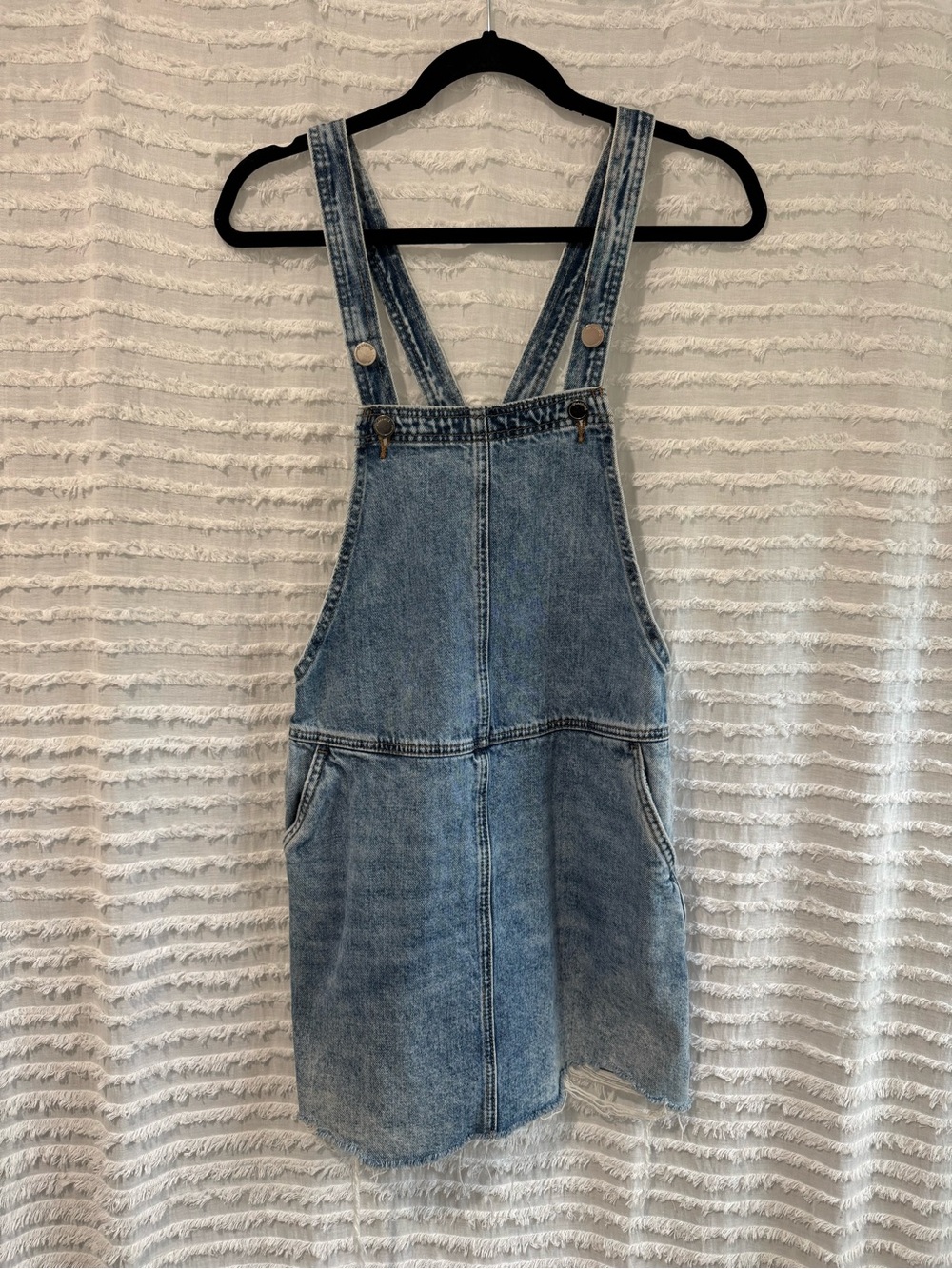 Blank NYC Light Wash Denim Pinafore Overall Dress